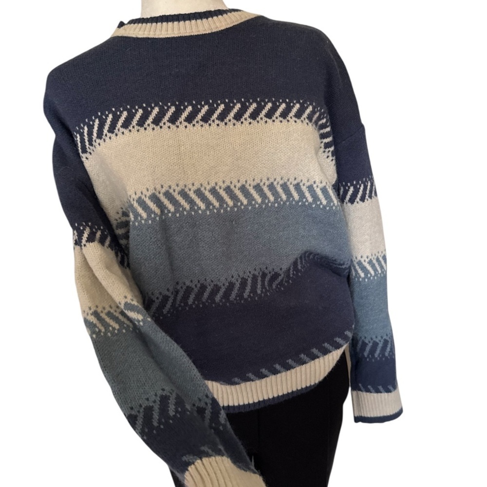 Striped Sweater - Navy and Beige - Picture 3 of 3